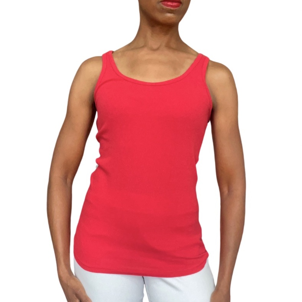 FADED GLORY (MUST HAVE TANK) || RED RIBBED TANK TOP || SIZE: LARGE (12-14)